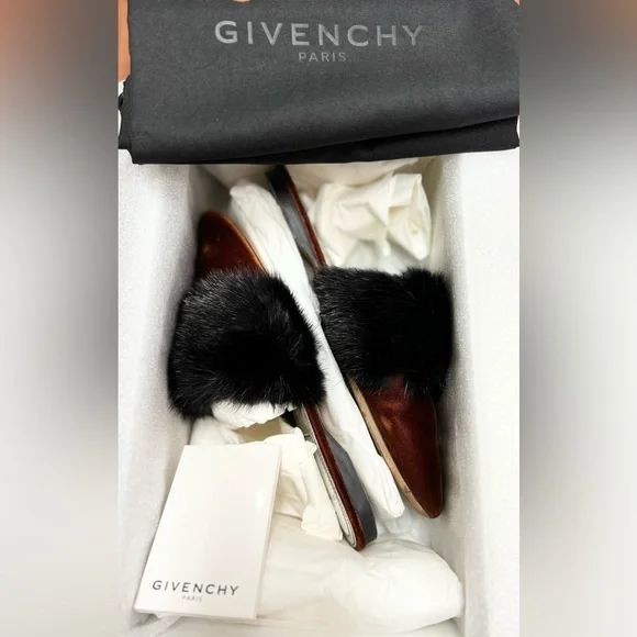 Givenchy Bedford Velvet Mule w/ Mink Fur Strap